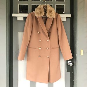 Topshop Camel Peacoat